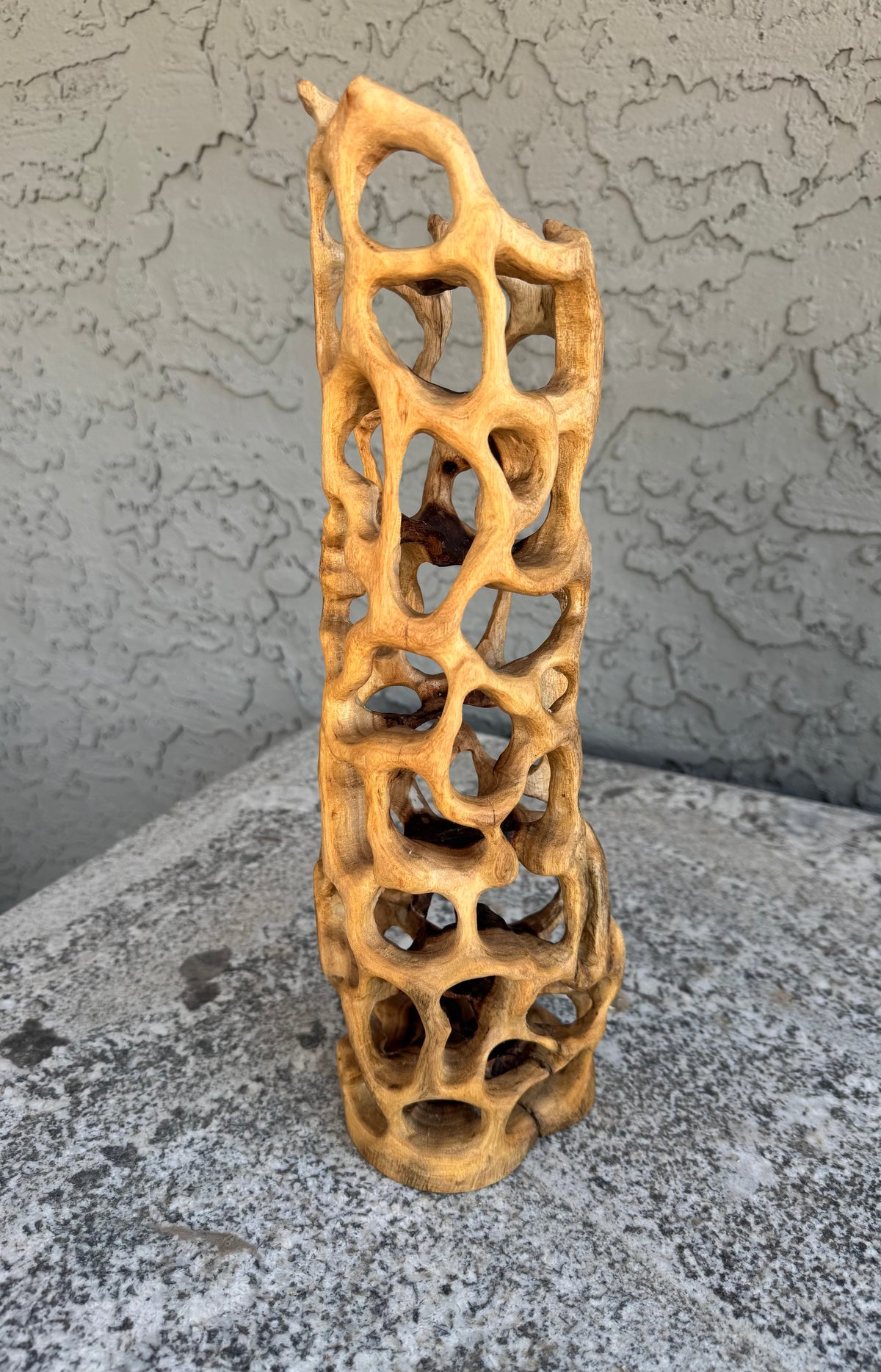 Abstract sculpture from log