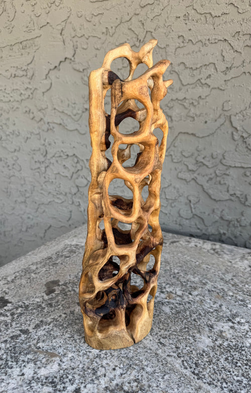 Abstract sculpture from log