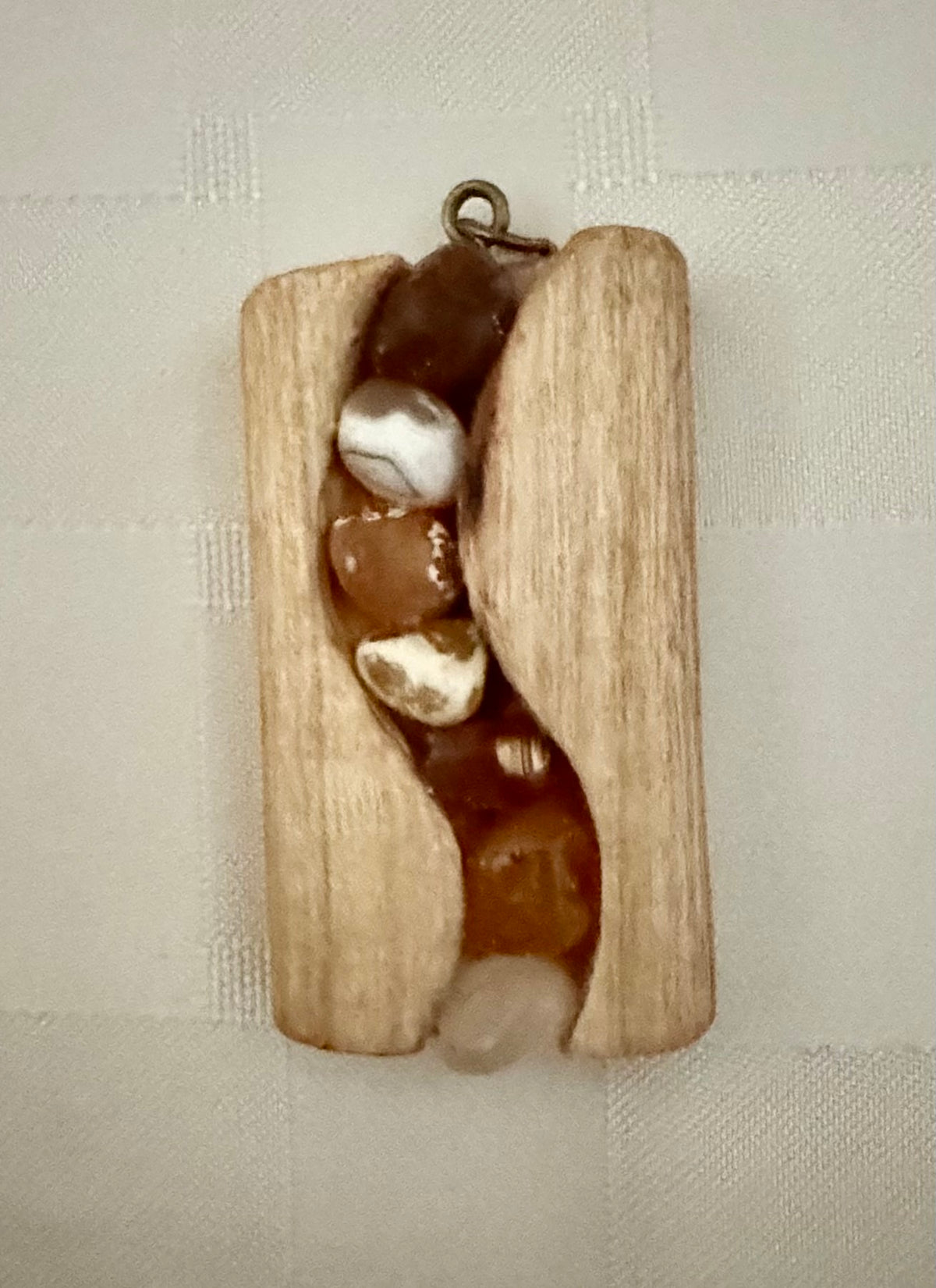 Agates in wood pendant