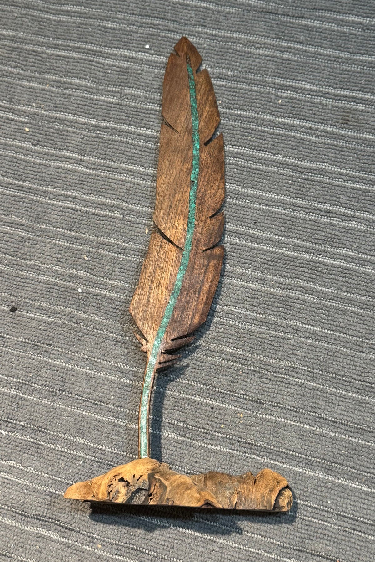 Malachite inlay feather