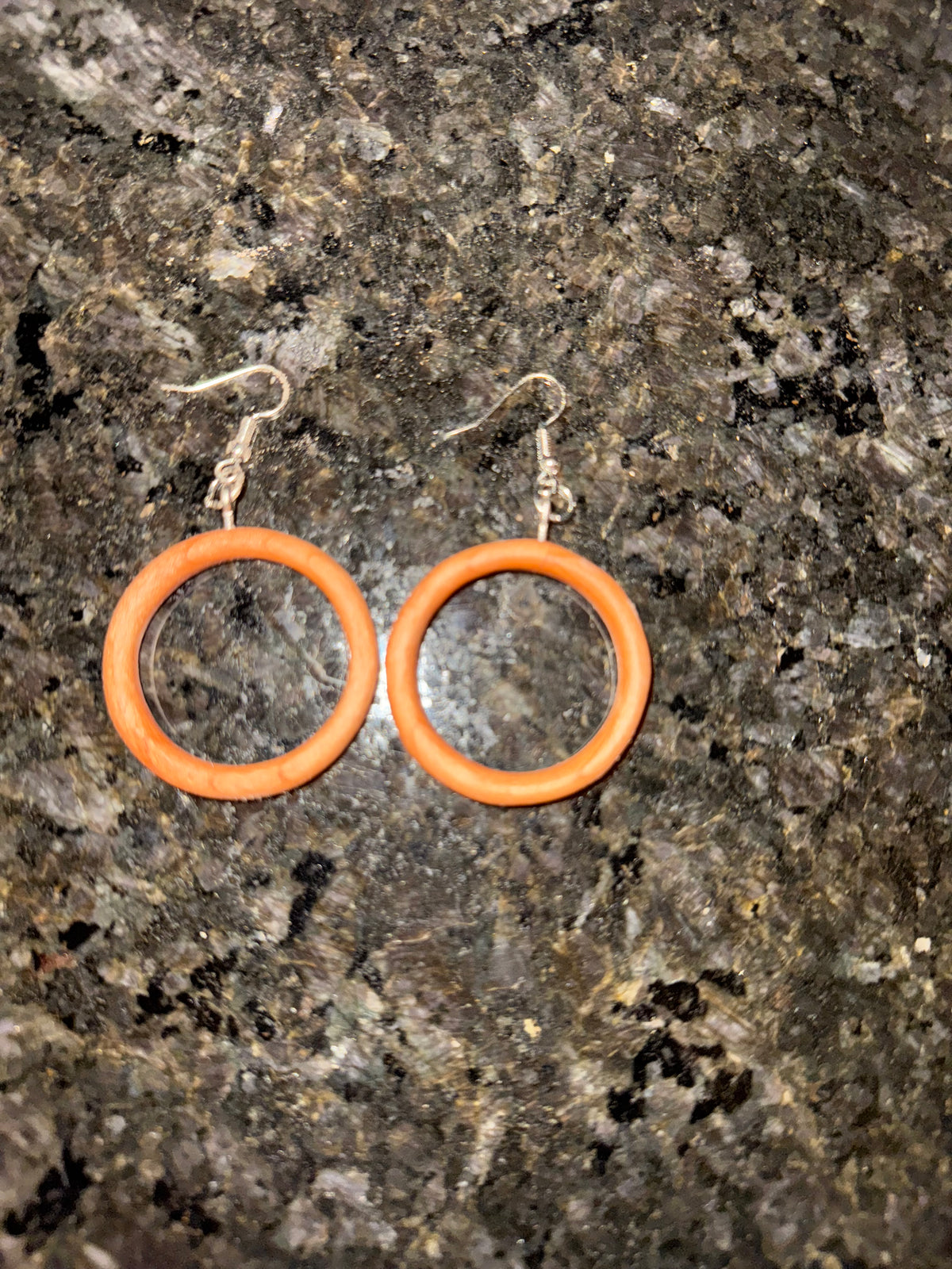 Wood hoop earings
